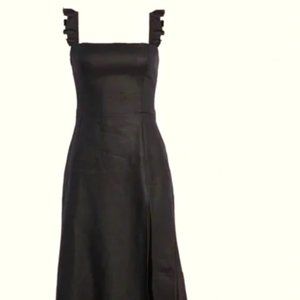 Reformation Spaulding Linen Dress (Black)